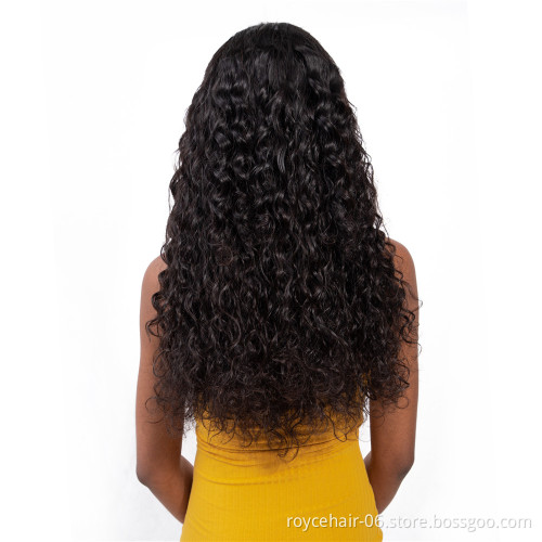 Raw Indian Temple Cuticle Aligned Human Hair Water Wave Curly Weave Hair Styles Braiding Hair  Lace Front Wig